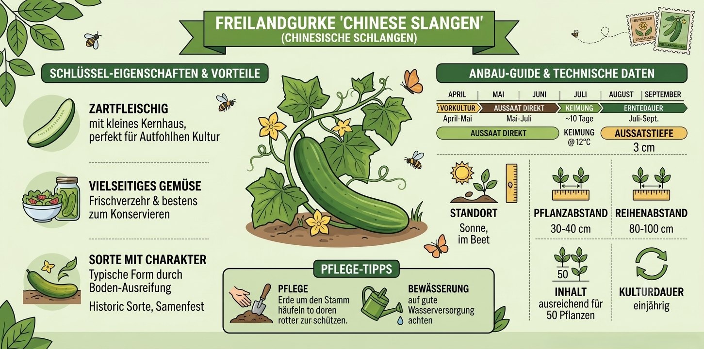 Freiland Gurke Chinese Slangen